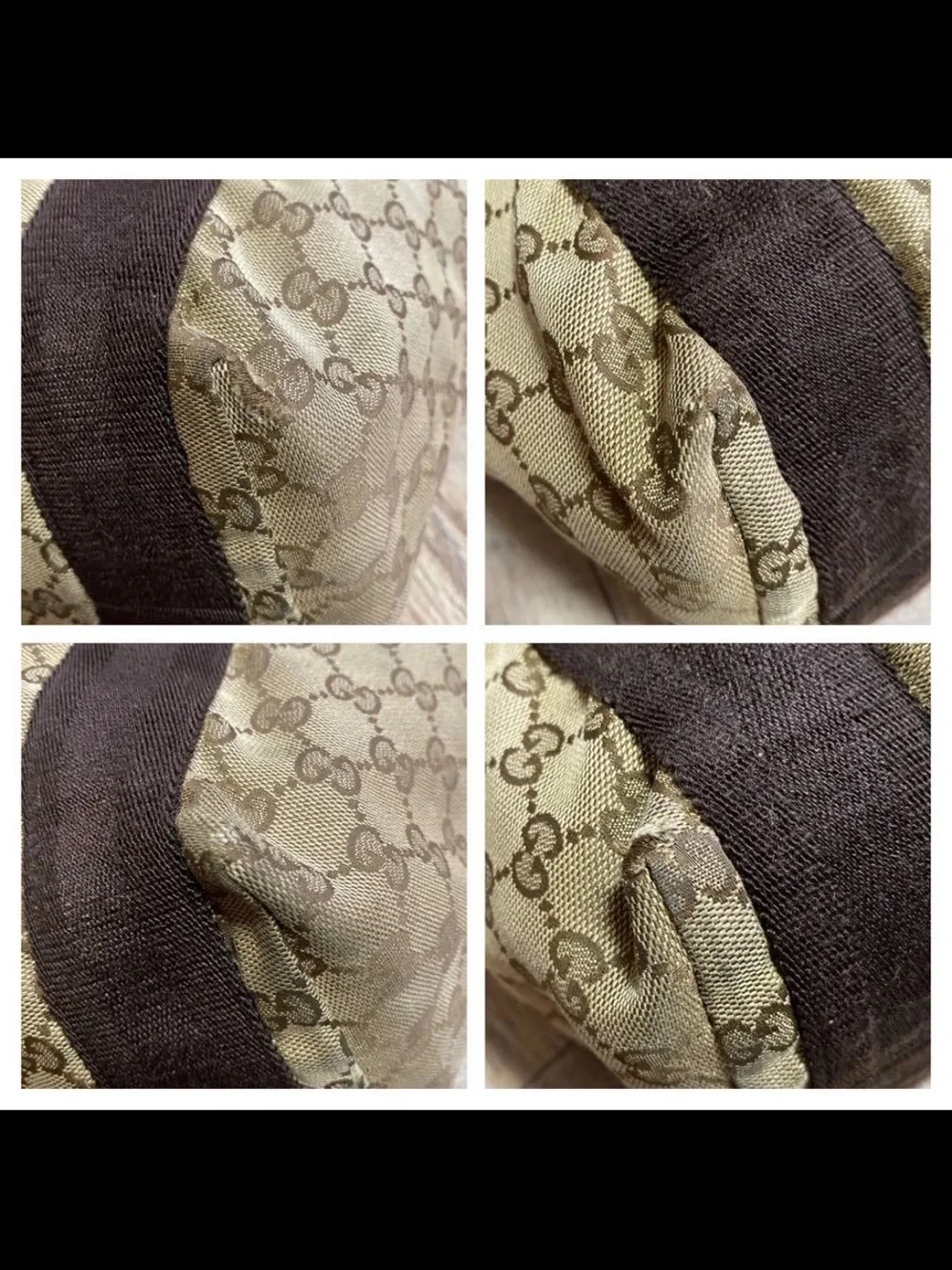 Gucci Beige GG Supreme Canvas Tote with Brown Straps